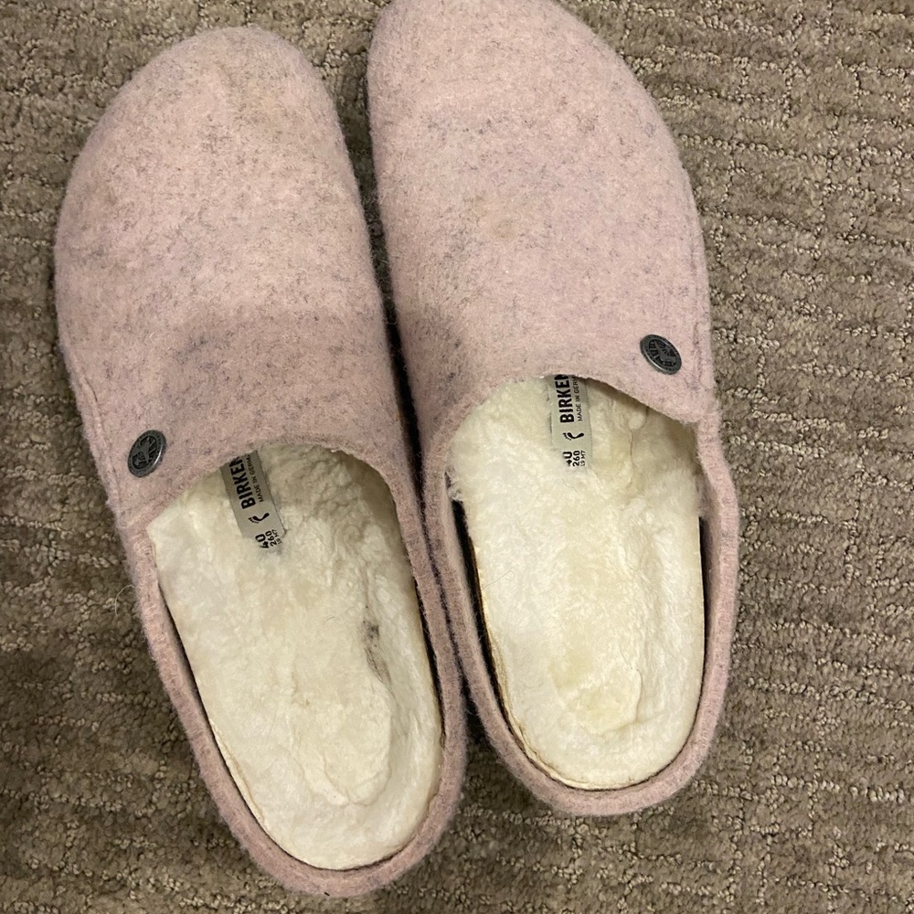 Pink Birkenstock slippers